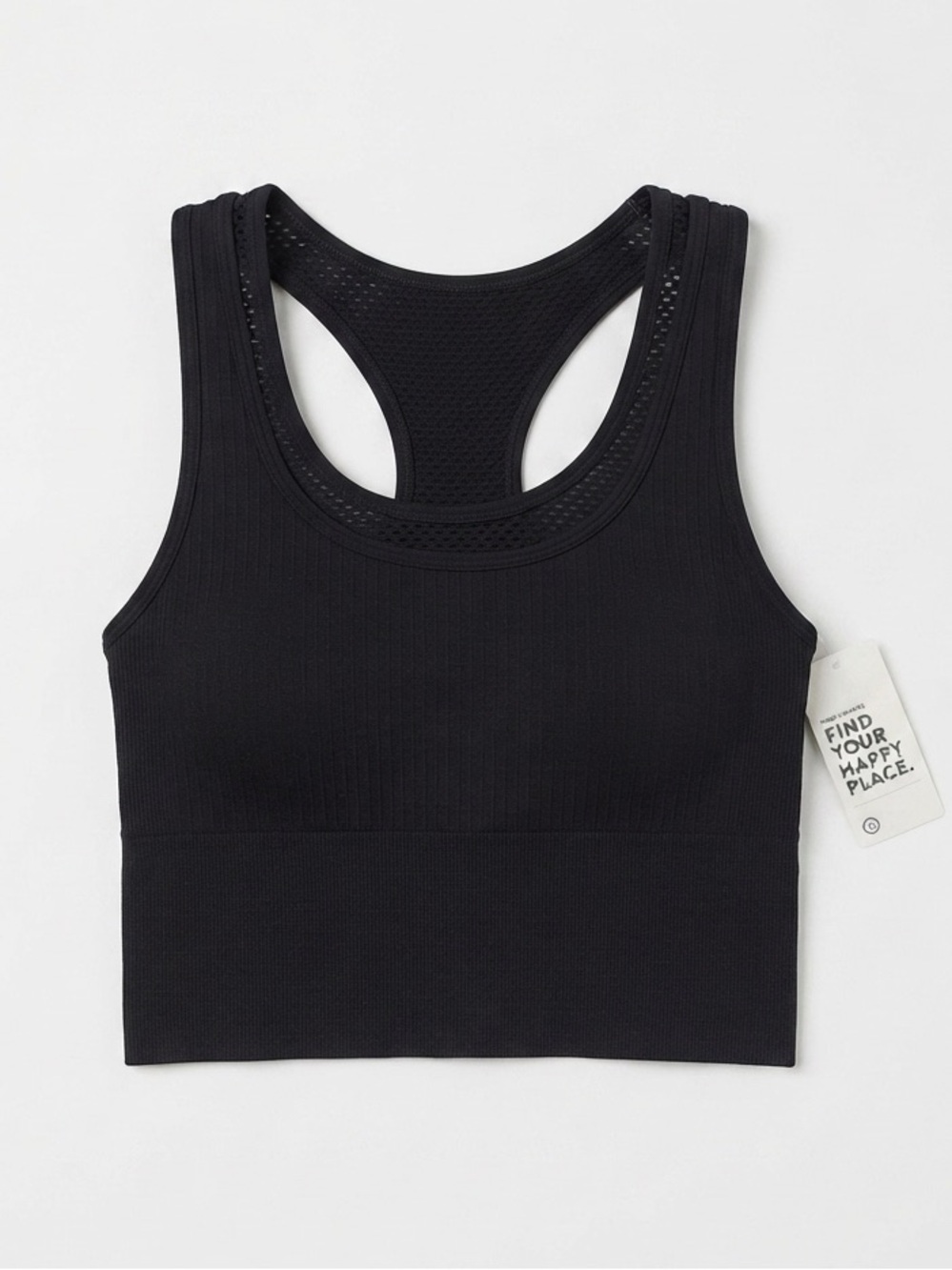 Gilly Hicks NWT Double Layer Black Cropped Tank Sport Bra